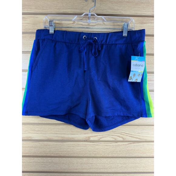 Cabana Juniors Terry Shorts, Blue, Side Stripe, XL, New - Picture 1 of 4